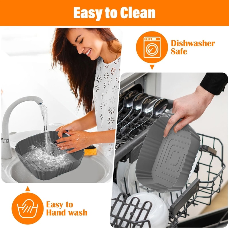 Square Reusable Silicone Air Fryer Pan 3