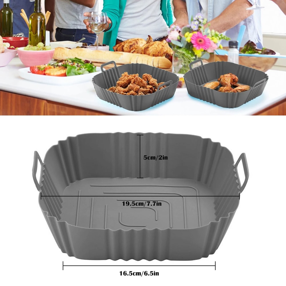 Square Reusable Silicone Air Fryer Pan 5