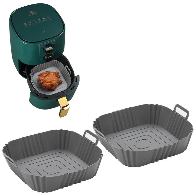 Square Reusable Silicone Air Fryer Pan 10