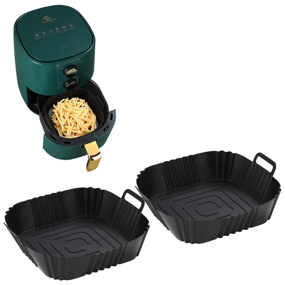 Square Reusable Silicone Air Fryer Pan 11