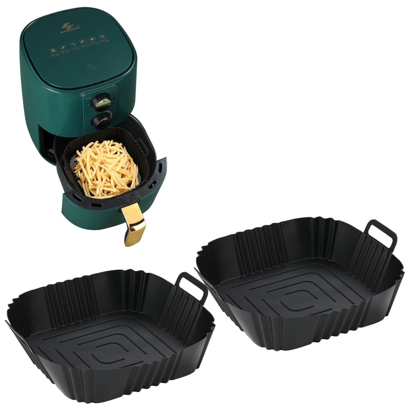Square Reusable Silicone Air Fryer Pan 11