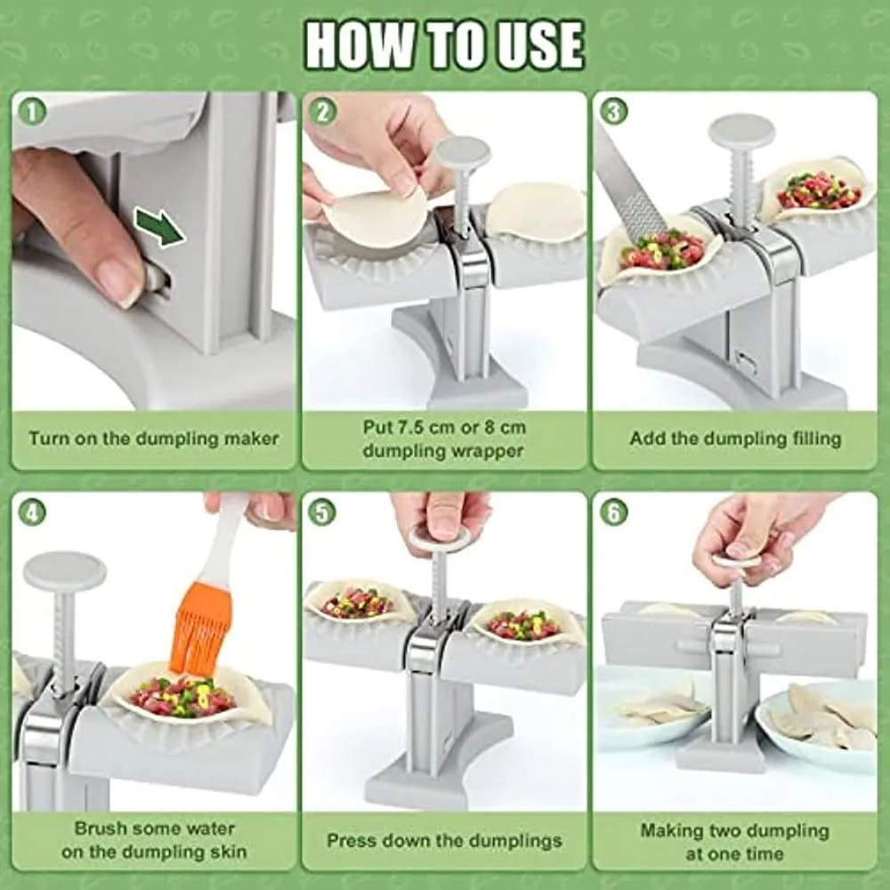 Household DoubleHead Automatic Dumpling Maker Press 4