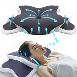 ergonomic memory foam cervical pillow with ice silk pillowcase