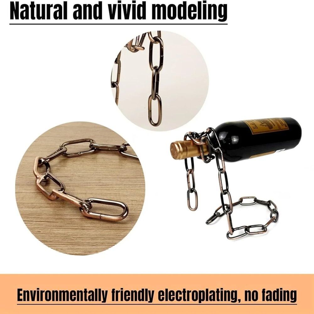 Suspended Chain Metal Wine Bottle Holder 3