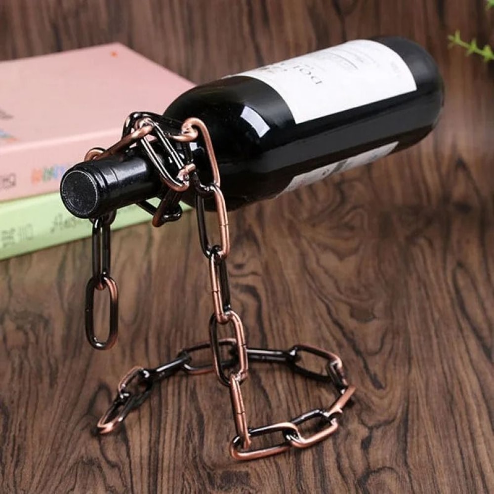 Suspended Chain Metal Wine Bottle Holder 6
