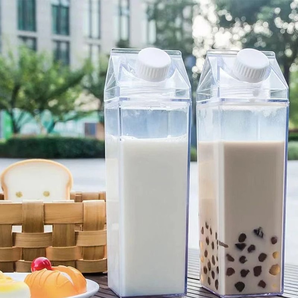 1000ml Portable Square MilkStyle Water Bottle 1