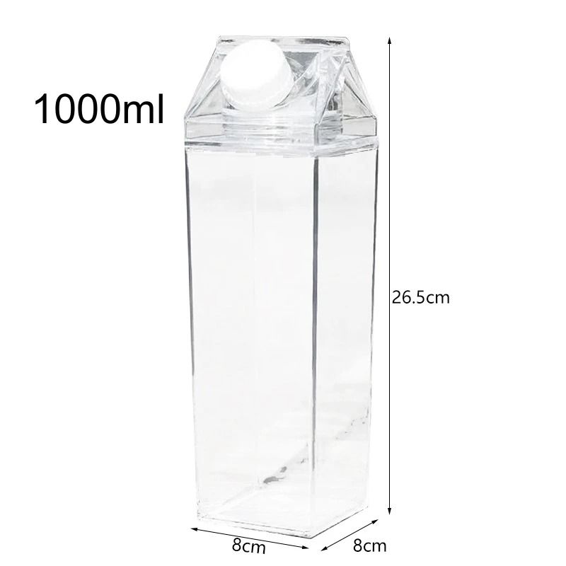 1000ml Portable Square MilkStyle Water Bottle 7