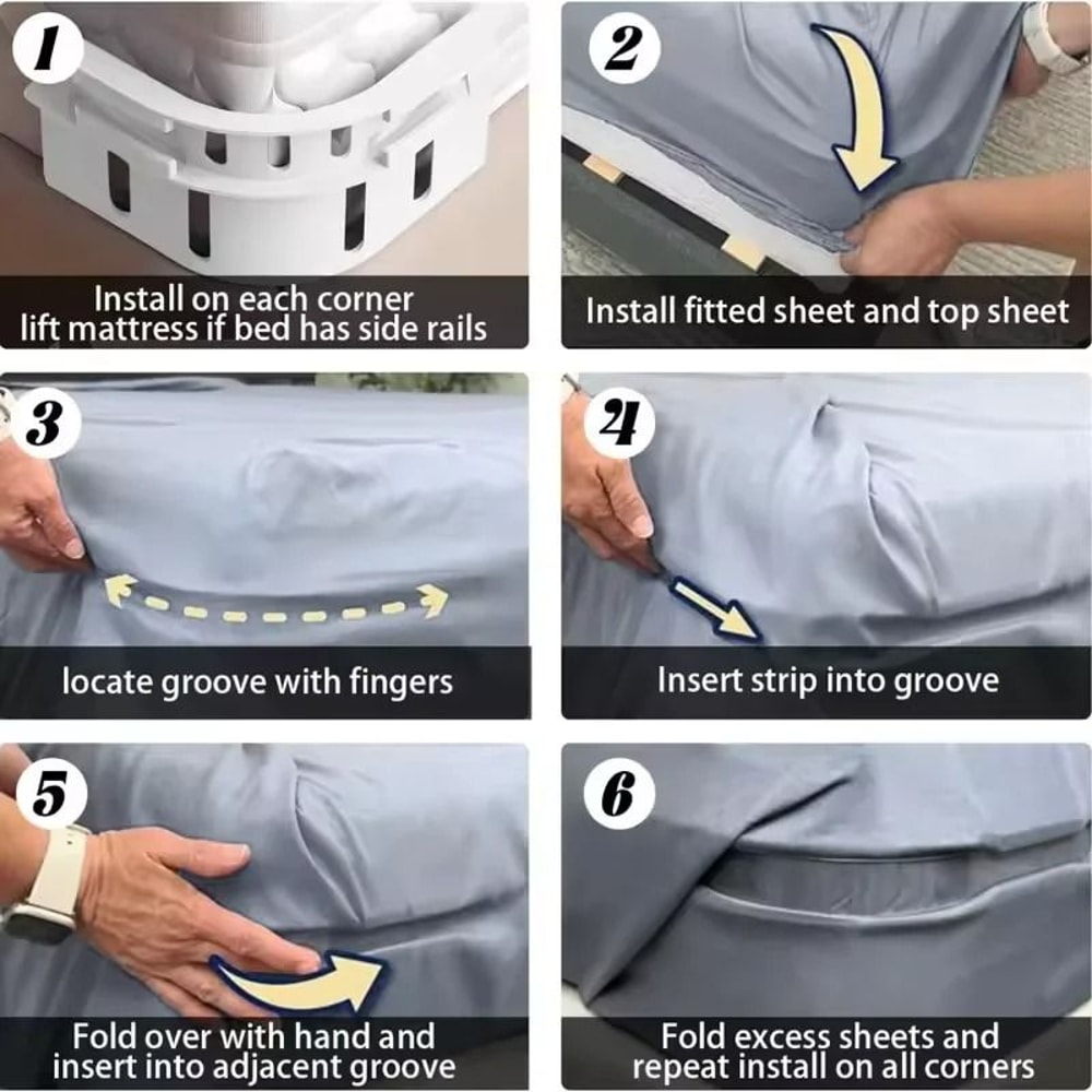 4Piece Invisible Bed Sheet Corner Tighteners 2