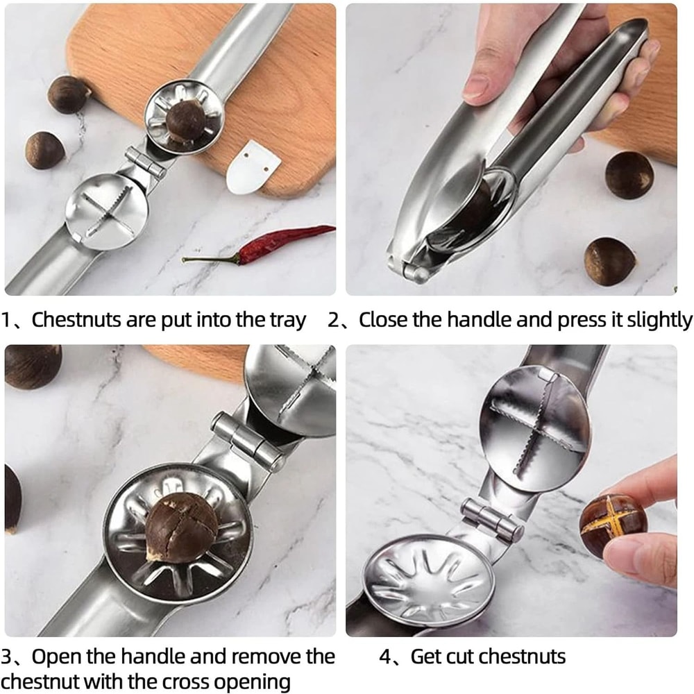 Stainless Steel Professional Chestnut Walnut Cracker Tool 4