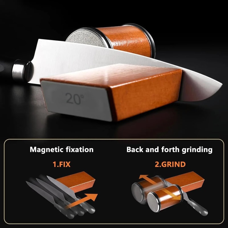 Rolling Knife Sharpener Kit With Magnetic Angle Base 3