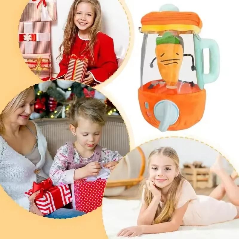 Rotating Drawstring Cartoon Carrot Juicer Plush Doll 2