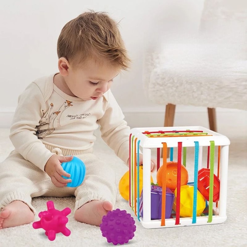 Montessori Rainbow Sensory Training Grasping Toy For Infants 0