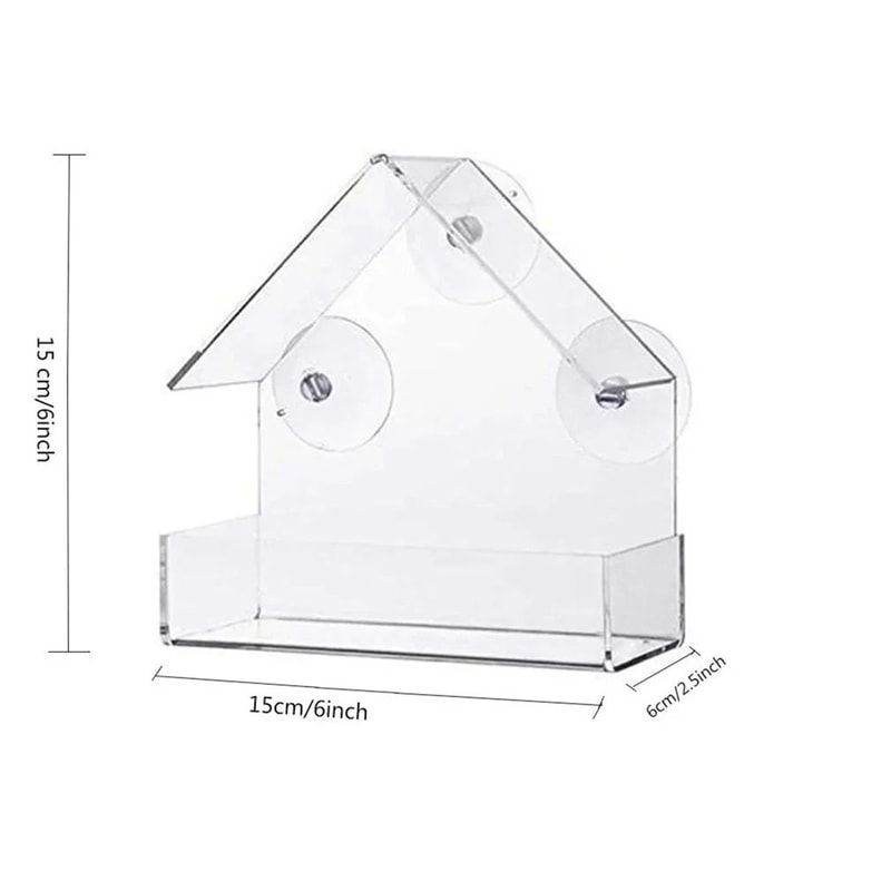 House Transparent Window Wild Bird Feeder With Removable Suction Cups 6