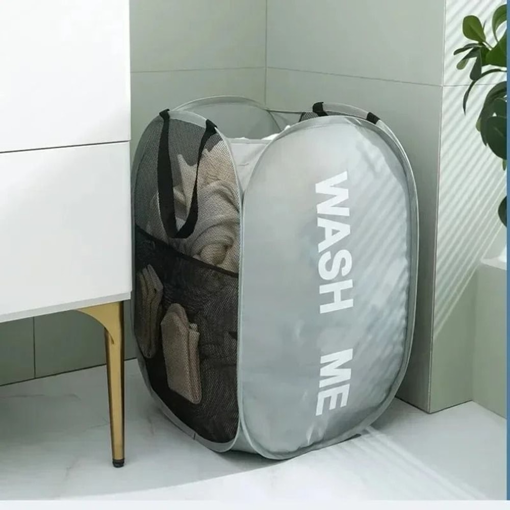 Durable Folding Mesh Laundry Basket And Toy Storage Organizer 2