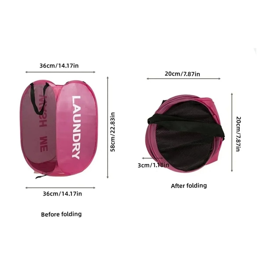 Durable Folding Mesh Laundry Basket And Toy Storage Organizer 5