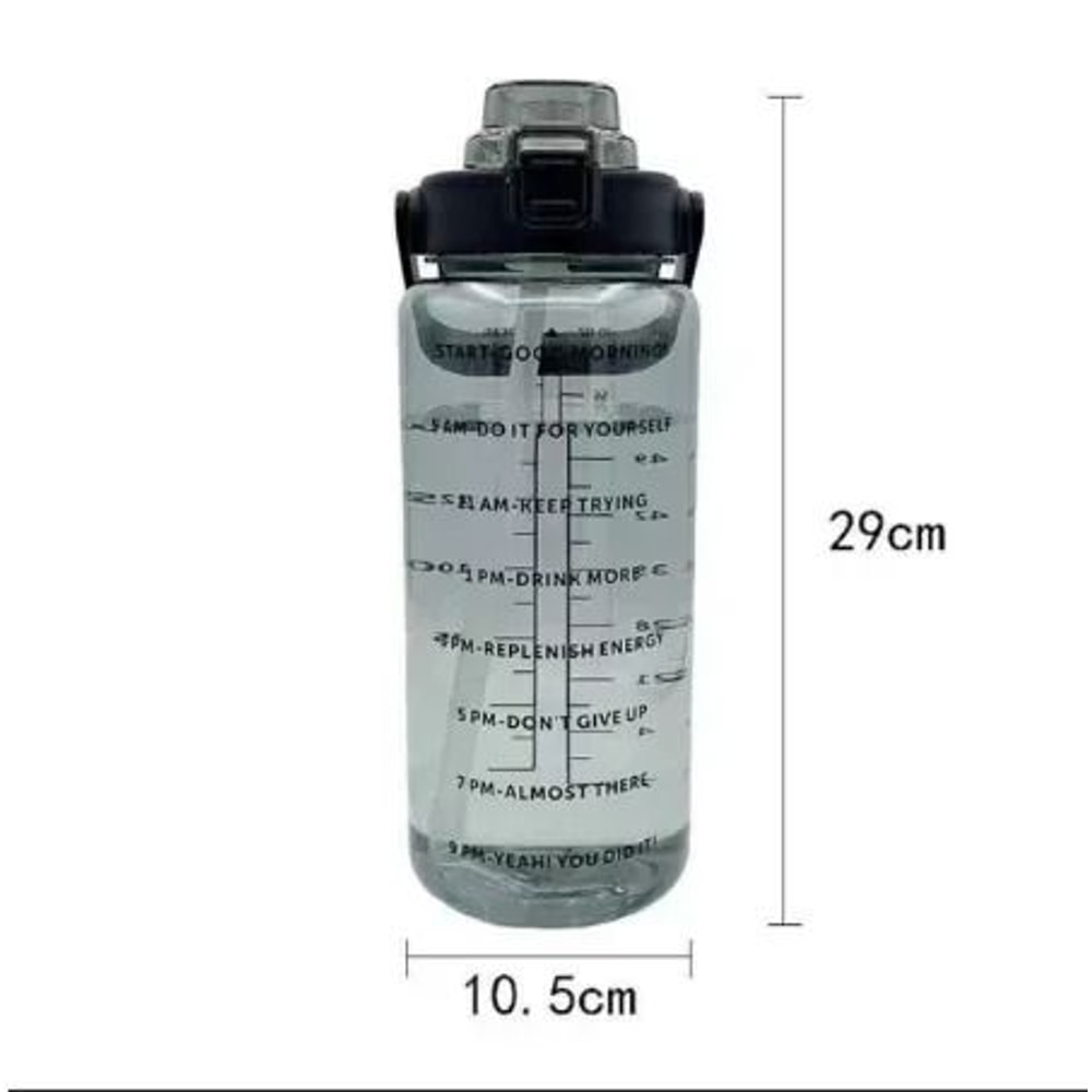 2L Large Capacity Portable Sports Water Bottle With Time Marker 5
