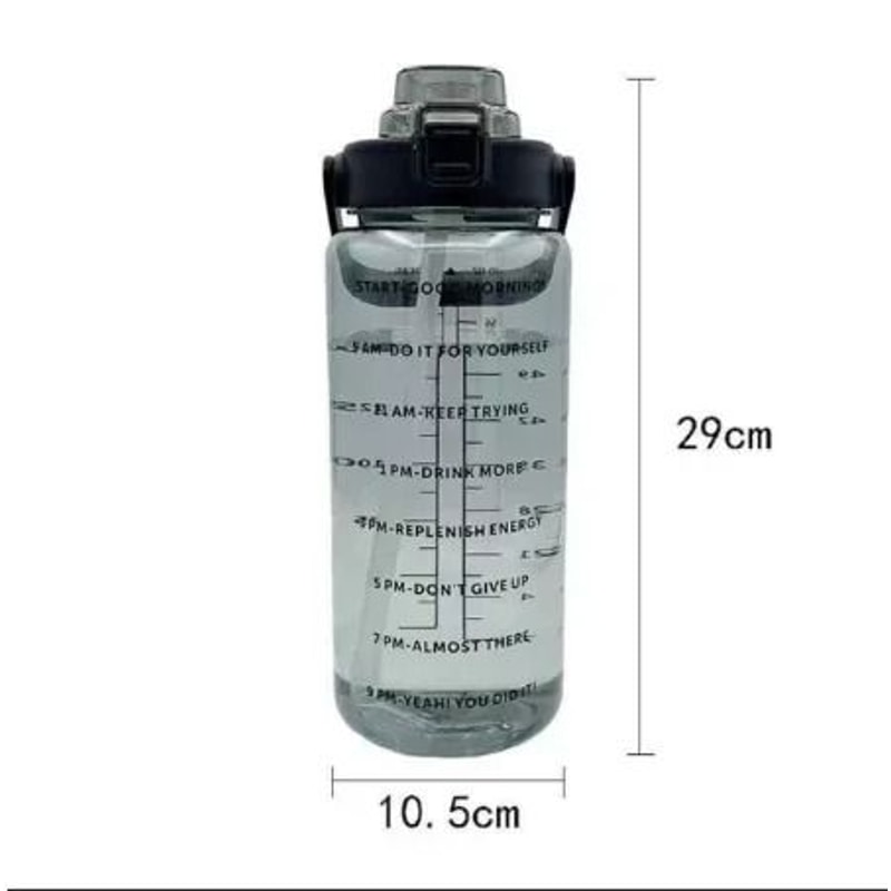 2L Large Capacity Portable Sports Water Bottle With Time Marker 5