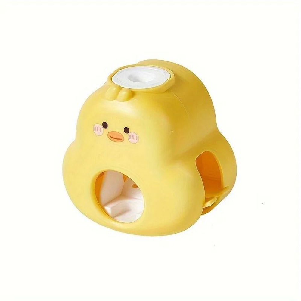 IndustrialStandard Automatic Yellow Duck Toothpaste Dispenser Professional Toothbrush Holder 4