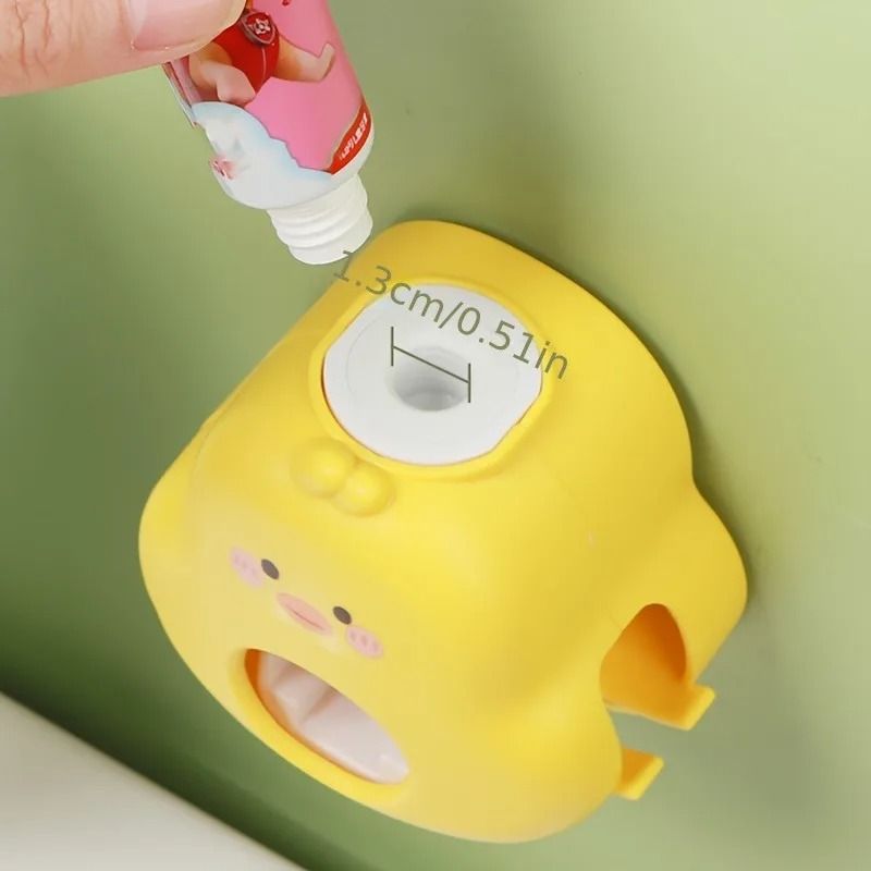 IndustrialStandard Automatic Yellow Duck Toothpaste Dispenser Professional Toothbrush Holder 5