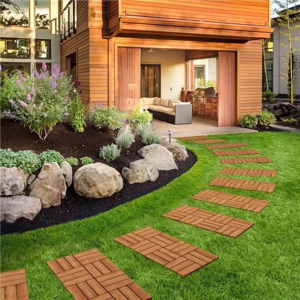 Professional Splicing Solid Wood Interconnected Floor Tiles 2