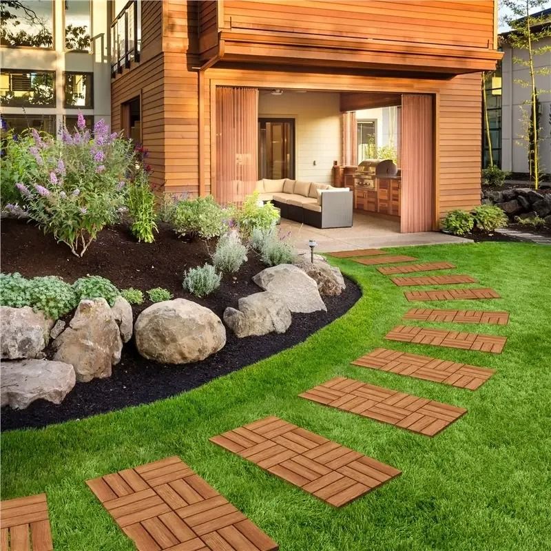 Professional Splicing Solid Wood Interconnected Floor Tiles 2