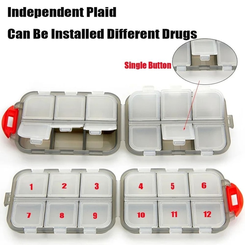 Professional Portable Folding Pill Organizer Case 2