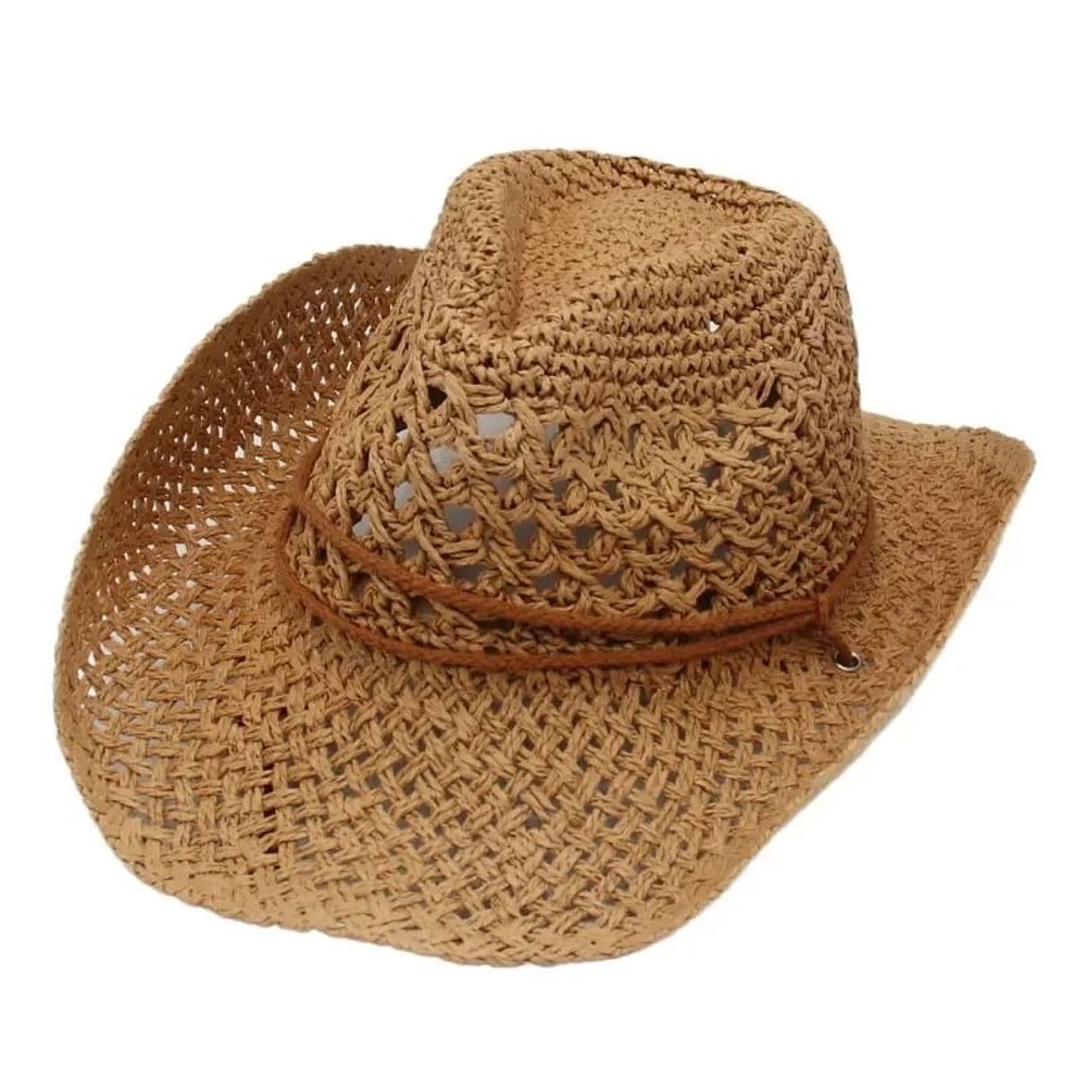 Womens Straw Western Cowboy Hat 8