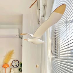 elegant wooden hanging seagull art decoration