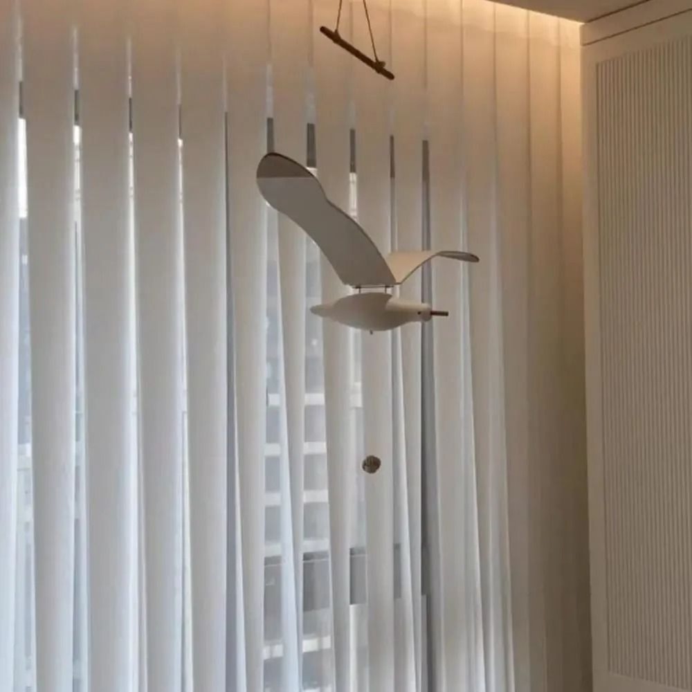 Elegant Wooden Hanging Seagull Art Decoration 4