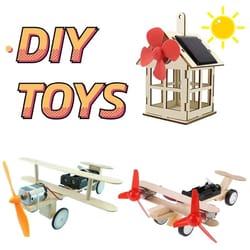 solar-powered twin blade windmill science diy kit