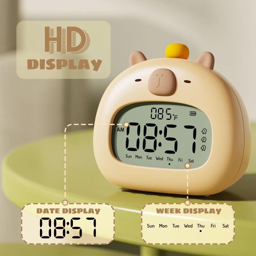 Cute Capybara Bedside LED Kids Alarm Clock 2