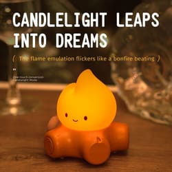 cute campfire soft silicone night light