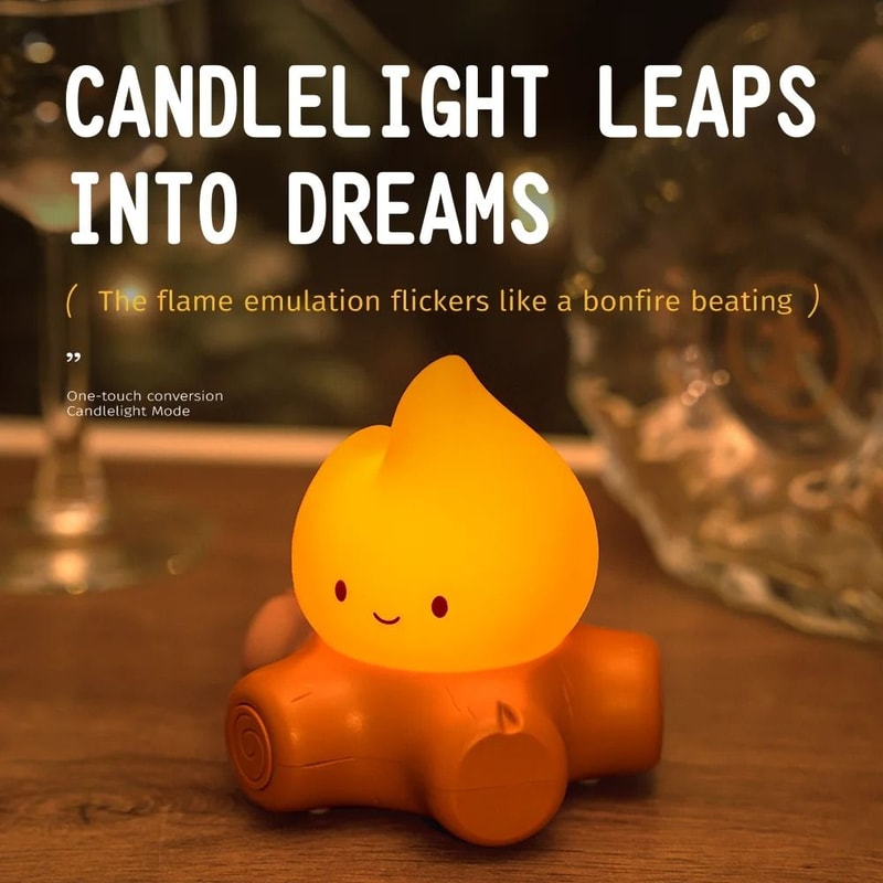 Cute Campfire Soft Silicone Night Light 0