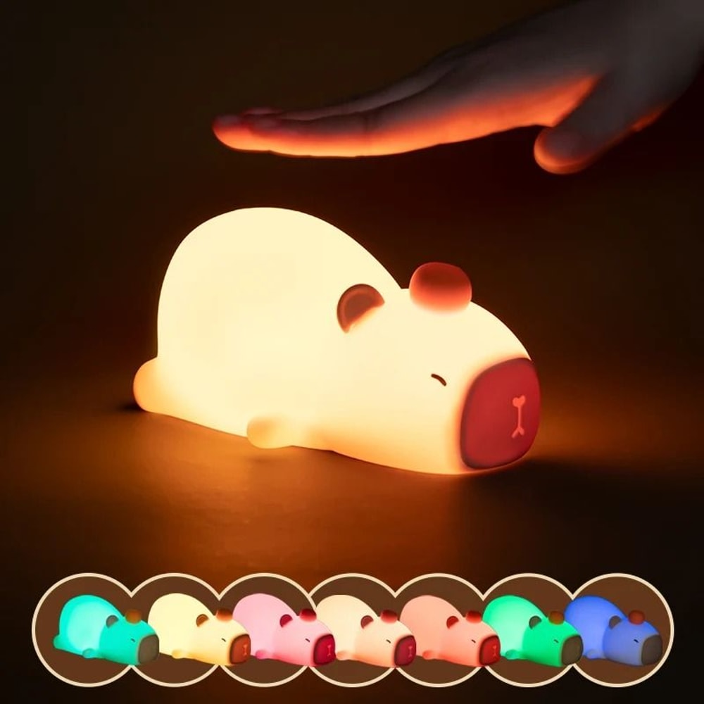 Capybara Cute Silicone LED Cartoon Night Light 5