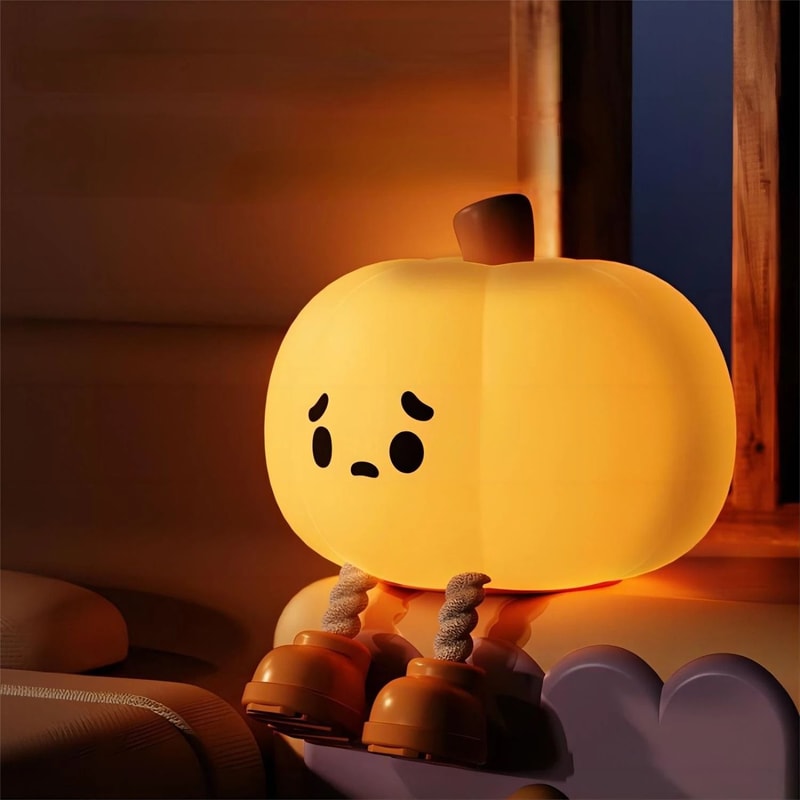 Cute Pumpkin Silicone LED Night Light 1
