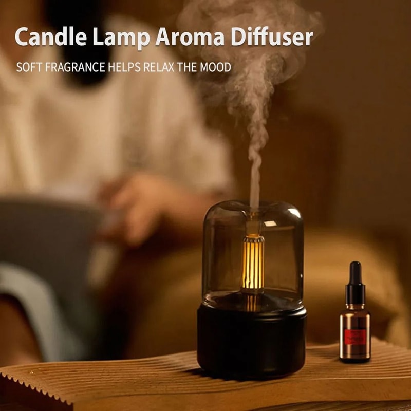 Candle Lamp Aroma Diffuser Air Humidifier 0
