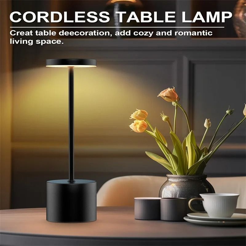 Rechargeable Simple Touch Sensor LED Table Lamp 2Piece Set 1