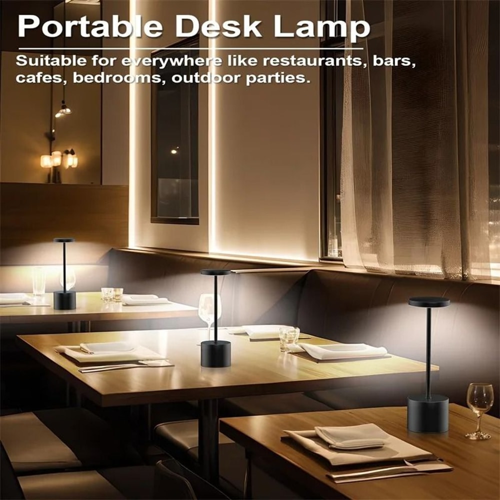 Rechargeable Simple Touch Sensor LED Table Lamp 2Piece Set 2