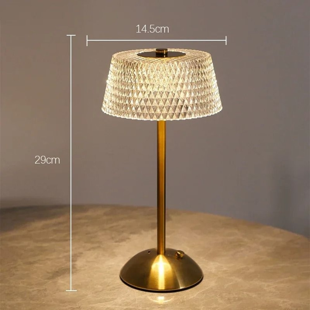 Rechargeable Crystal Glass LED Table Lamp 6