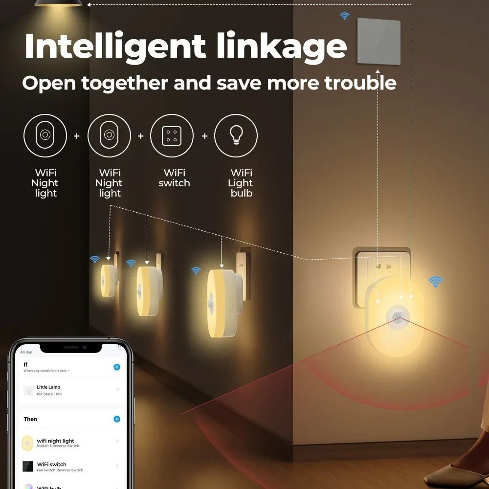 WiFi Tuya Smart LED Night Light With PIR Motion Sensor 5