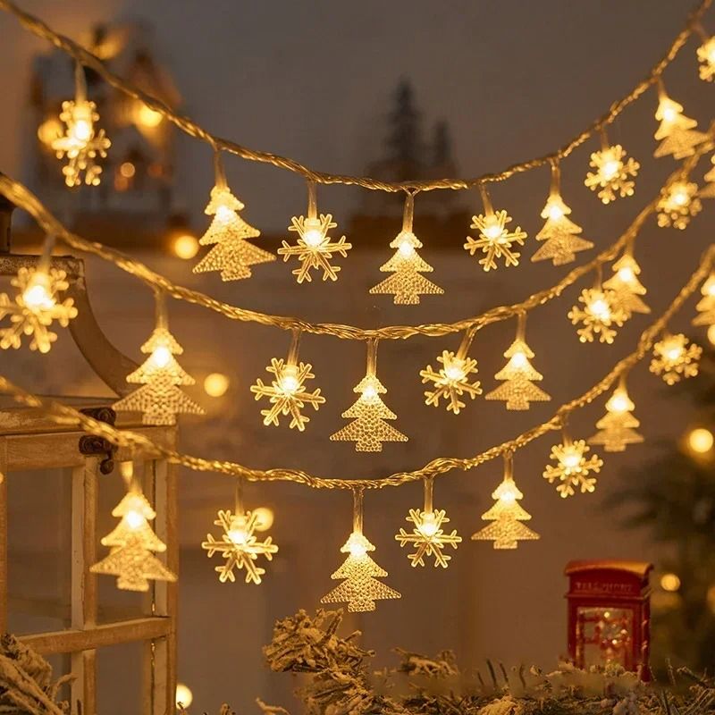 LED Snowflake BatteryOperated Fairy String Lights 9