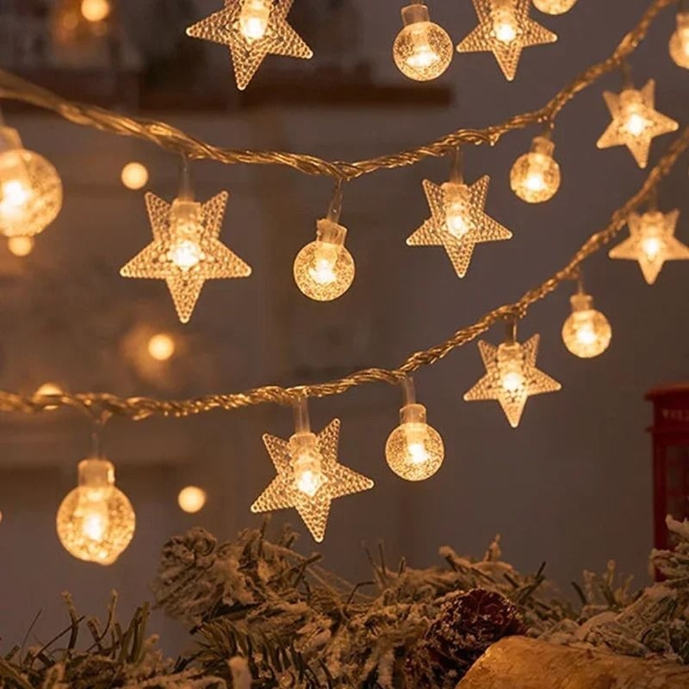 LED Snowflake BatteryOperated Fairy String Lights 10