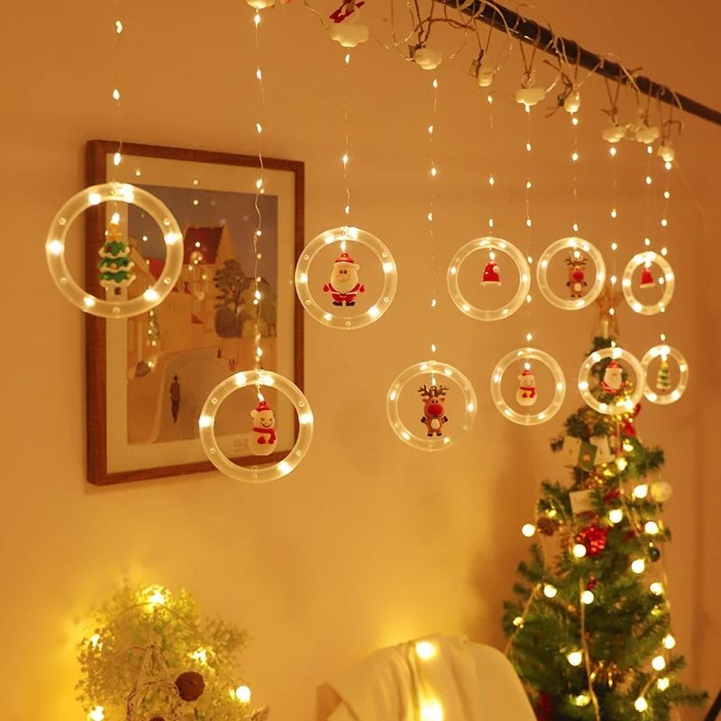 LED Round Curtain String Lights With Remote Control 0