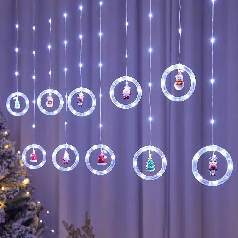LED Round Curtain String Lights With Remote Control 4