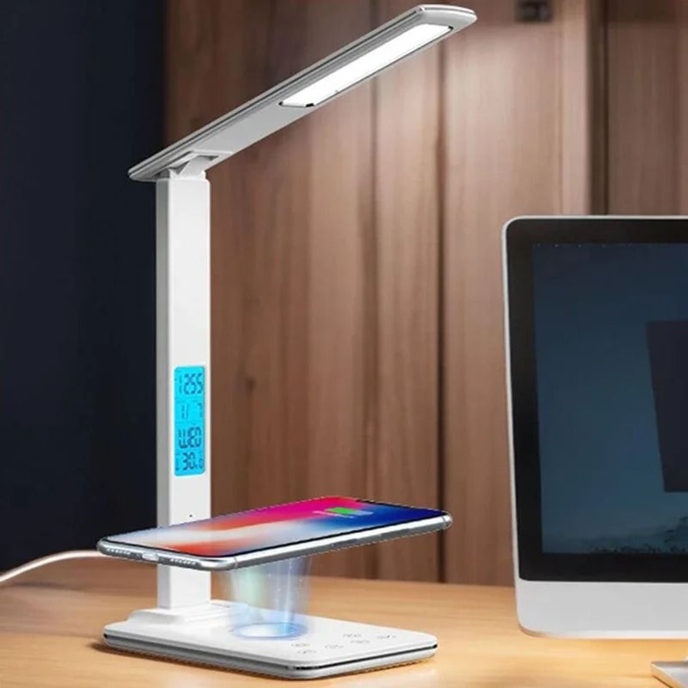 LED Desk Lamp With Wireless Charger And USB Port 0