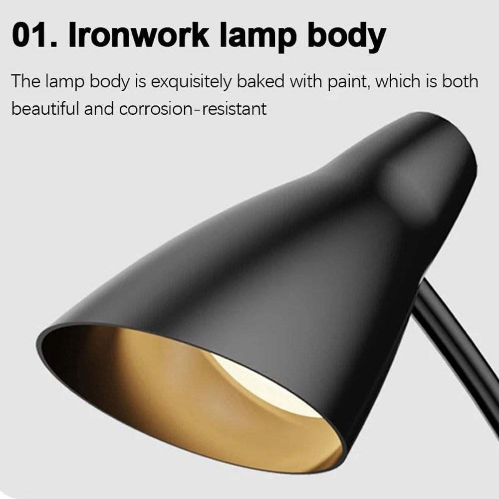 LED Desk Lamp PlugIn Knob Switch Desktop Reading Lamp 2