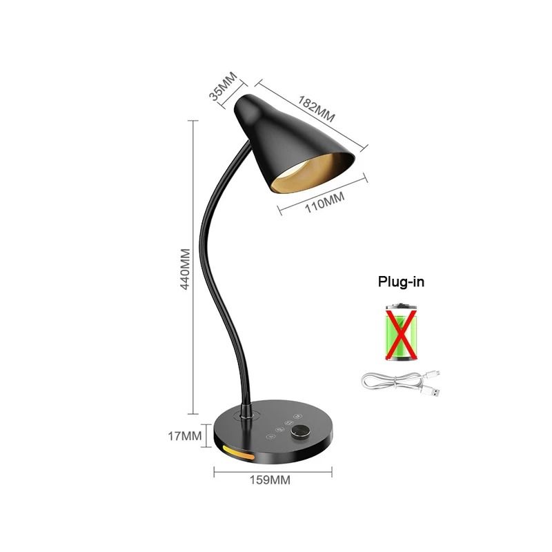 LED Desk Lamp PlugIn Knob Switch Desktop Reading Lamp 7