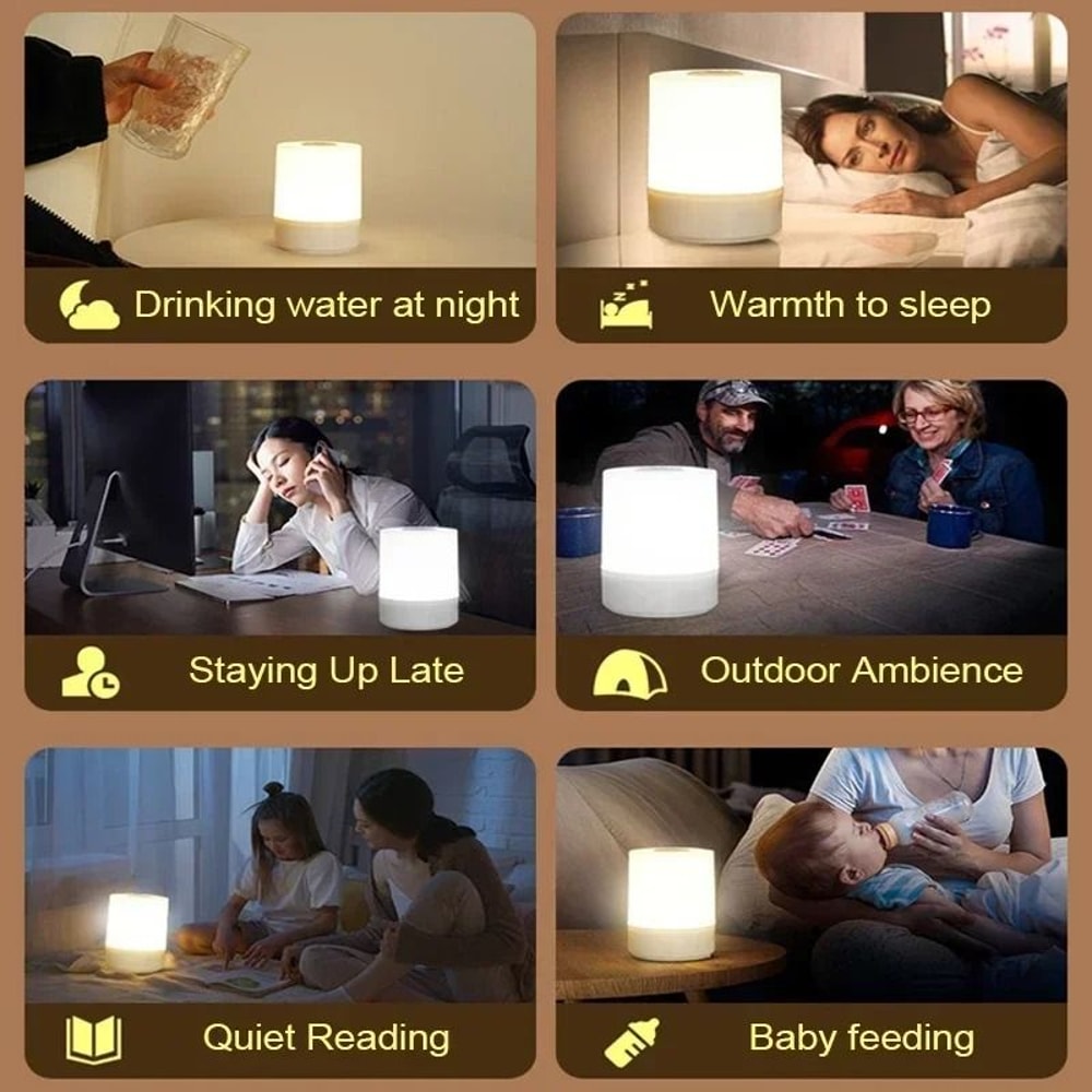 Dimmable Touch Rechargeable Bedside Lamp 5