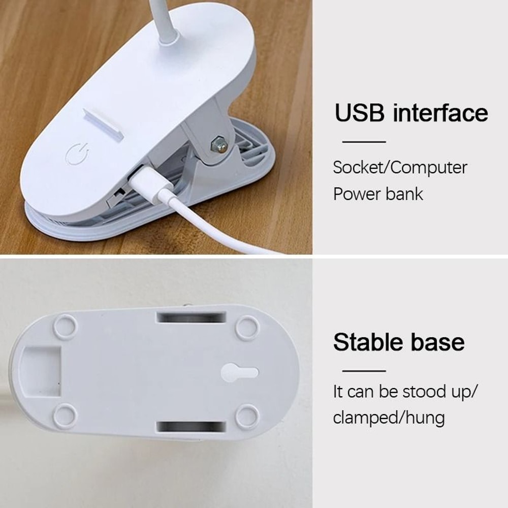 Rechargeable LED Eye Protection Clip Desktop Lamp 4