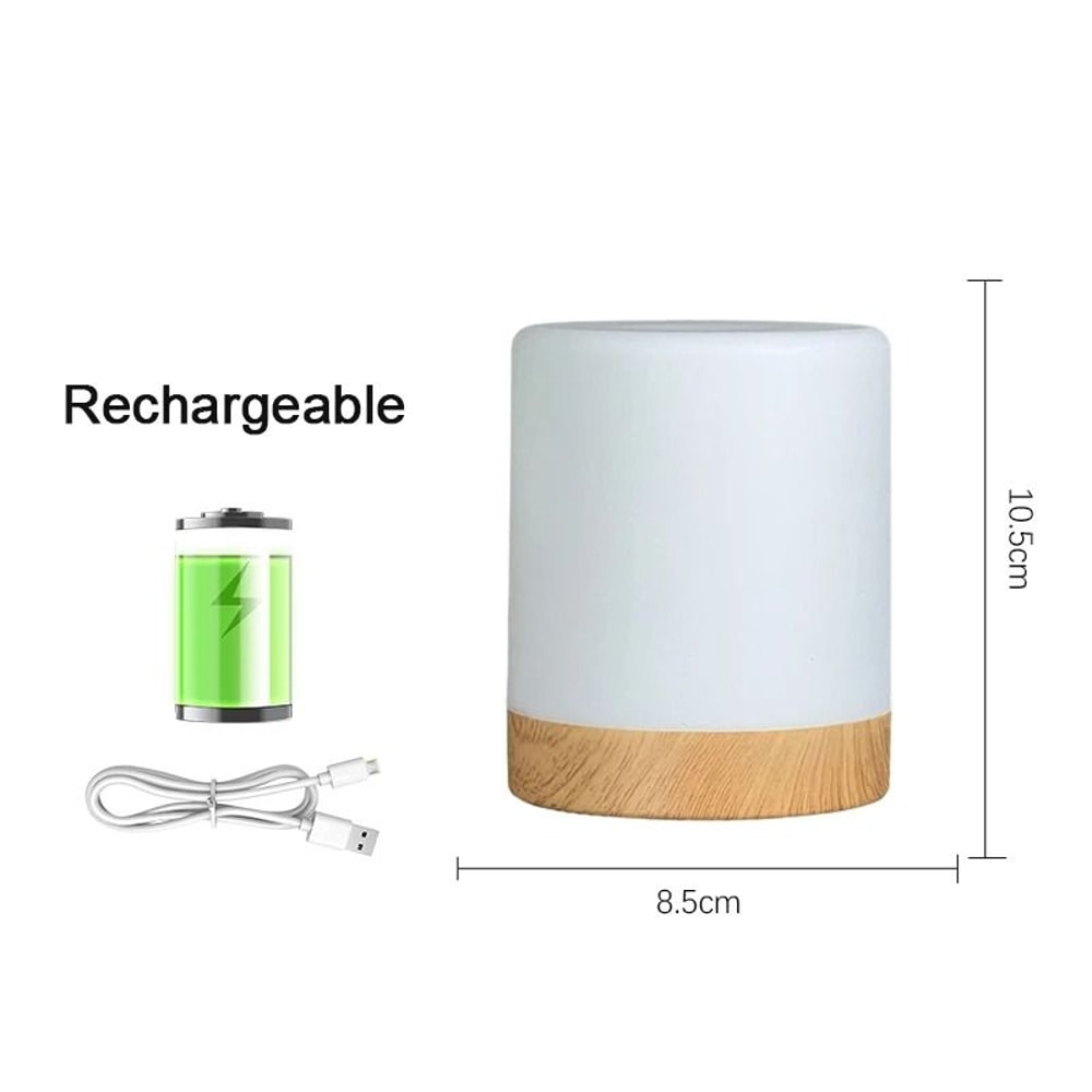 Dimmable Touch Rechargeable Cylindrical Bedside Lamp 9